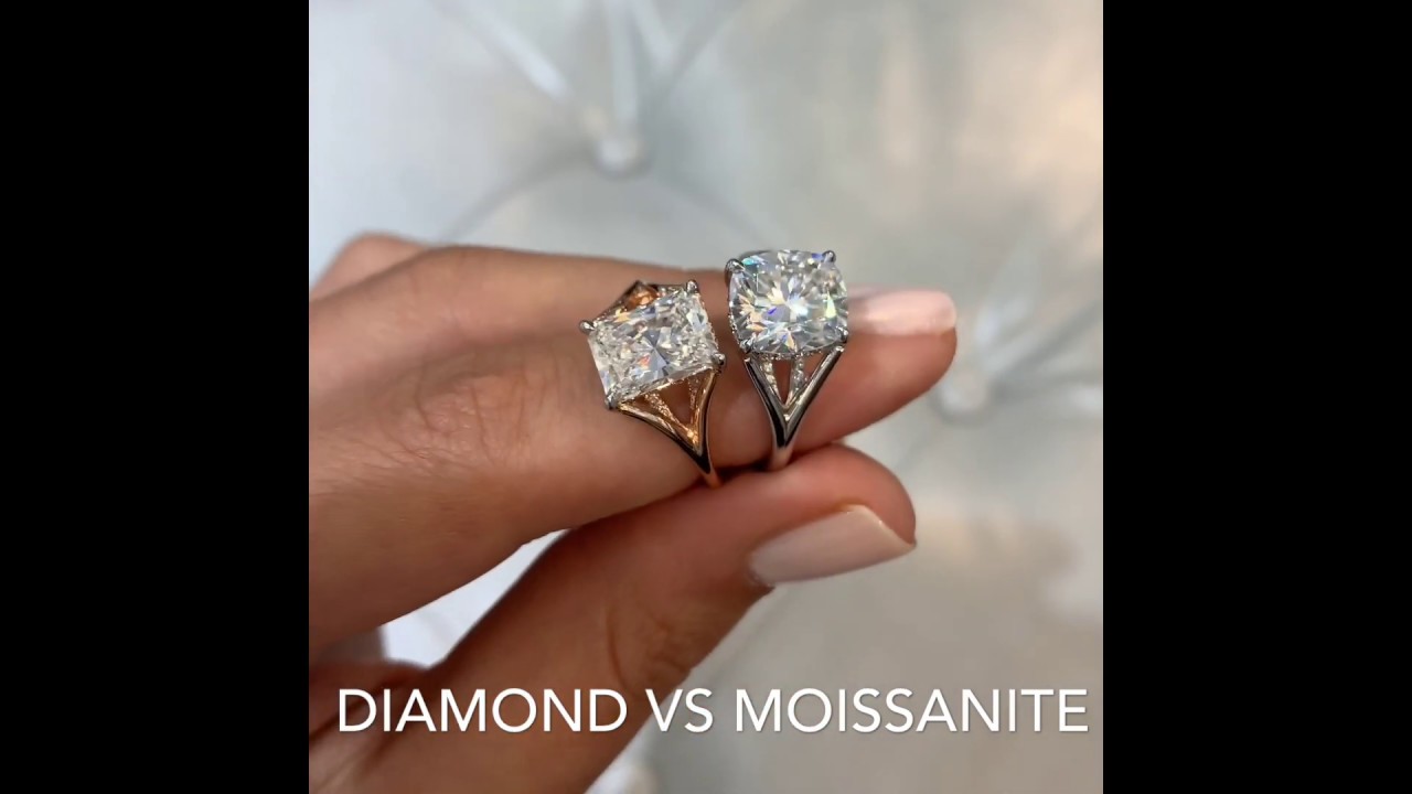 Diamond VS Moissanite Split Band Rings YouTube