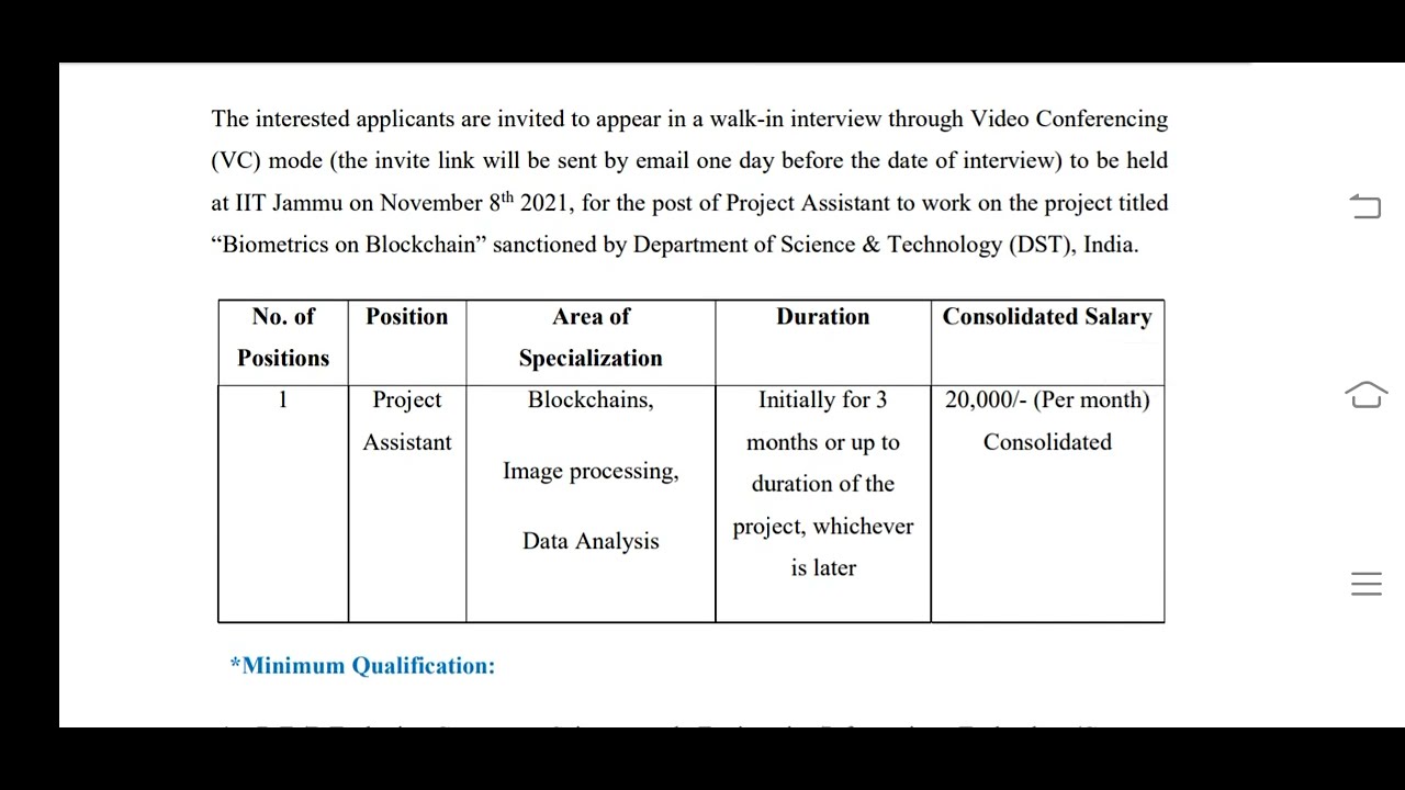 IIT JAMMU // PROJECT ASSISTANT // JOBS