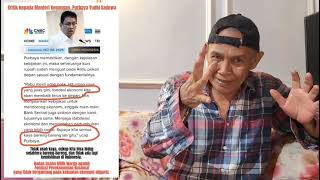 Viralll...Kritik Kepada #Menteri Keuangan, Purbaya Yudhi Sadewa.