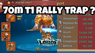 70 MILLION T1 RALLY TRAP ONLINE BURNS || MAXED ACC HITTING ONLINE TRAPS LORDS MOBILE