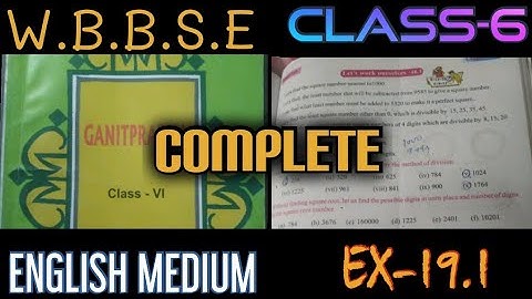 ENGLISH and HINDI MEDIUM |W.B.B.S.E.||Class-6 ||Ex-19|| Part-2 #wbbsemathsclass6ex19