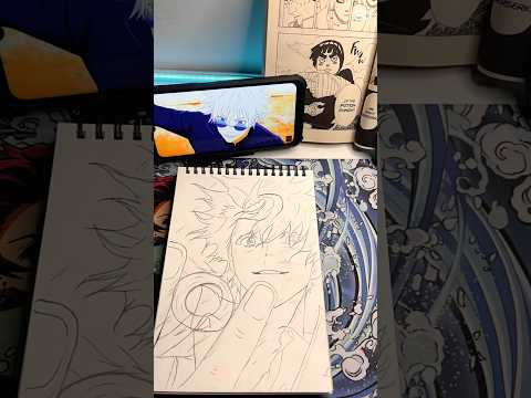 Satoru gojo drawing part-1🥰 #anime #jujutsukaisen #like #shortvideo #youtubeshorts #gojo ✍️