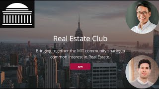 MIT Real Estate Club Webinar: &quot;Disrupting Real Estate - The Global Proptech Phenomenon&quot;