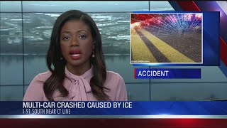 Heavy traffic on I-91 South due to multi-car crash