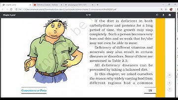 class 6 Science ch-2 part3 components of food, Balanced diet, Deficiency diseases
