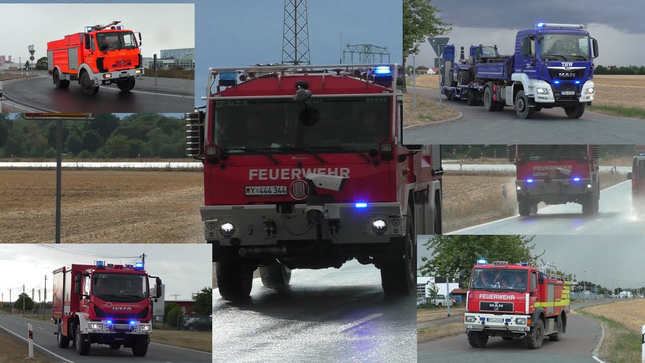 [Waldbrand Gohrischheide] Einsatzfahrten von Feuerwehr, Bundeswehr,THW, KatSchutz