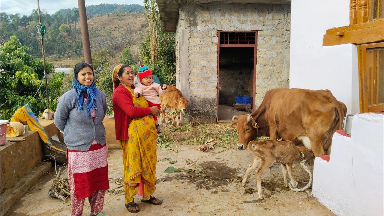 ललिता हर साल एक बच्चे को जन्म देती है गांव पहाड़ की दिनचर्या में 