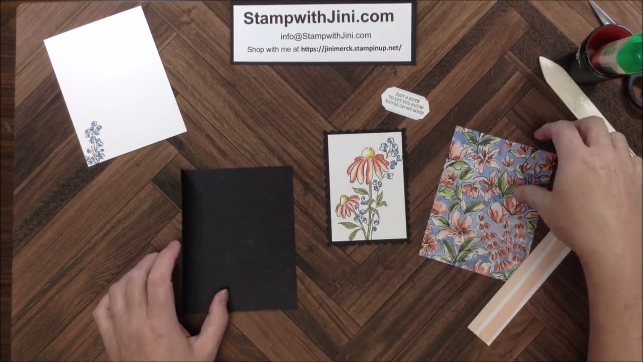 Stamp with Jini MIXED FLORALS FUN FOLD CARD by Jini Merck