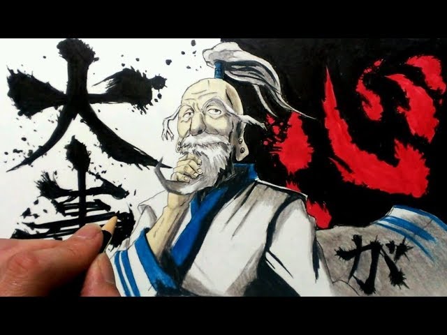 ハンター×ハンター】ネテロ会長を描いてみた【コピックと色鉛筆画