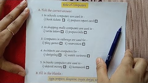 Chapter 2- Role of Computers/ Class 2 Computer worksheets