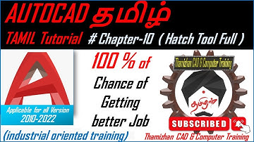 Autocad 2DTutorial Tamil : Chapter 10 HATCH TOOL (Full in-depth Class) beginner to expert