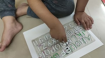 Tracing letters and numbers using stencil