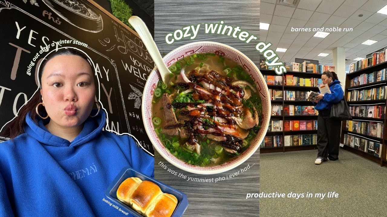 COZY WINTER VLOG 🧦☃️ | baking milk bread, eating pho + winter blues