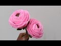 DIY Felt Flowers Ranunculus | Cara membuat bunga flanel Ranunculus