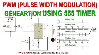 PWM Generation using 555 Timer IC | Proteus Simulation