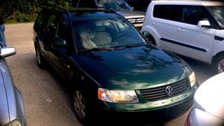 2000 Volkswagen Pat Gls V6 Wagon Start Up, Quick Tour, & Rev - 130K