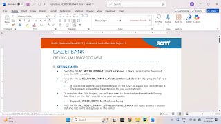 Shelly Cashman Word 2019 Module 4 End of Module Project 1 CADET BANK