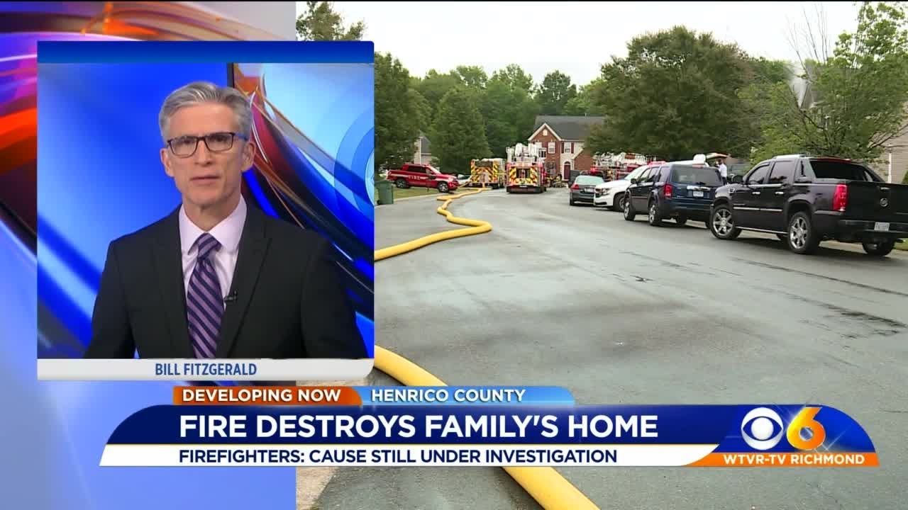 Family displaced after heavy fire damages Henrico home - YouTube