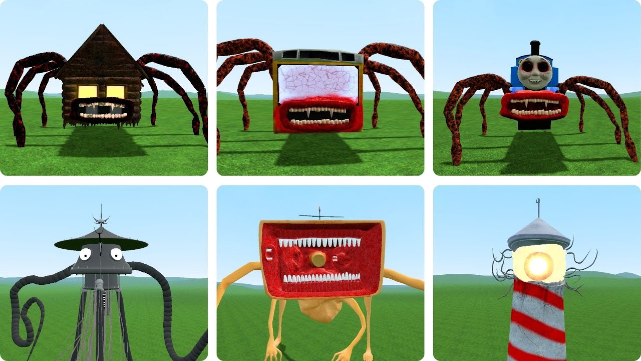 Всё превращается в монстров 😱 Все монстры Мегахорн, Томас Пожиратель Автобусов, Хаусхед Пожирател...