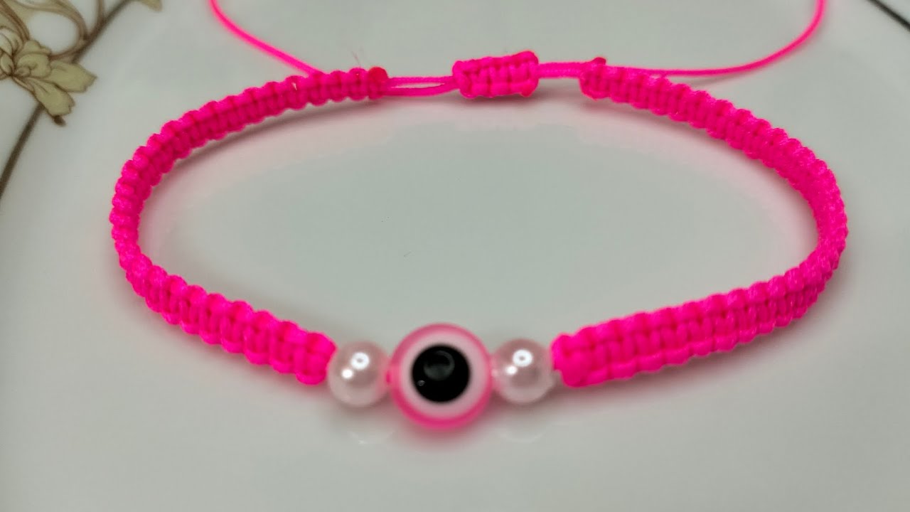 طريقه حظاظة عين من الخيط النايلون جميله جدا جربوها 😍👌🌹#اكسسوارات #هاند_ميد #حظاظات