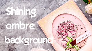 Shining ombre background and pencil coloring | Pink and Paper shop card kit screenshot 2