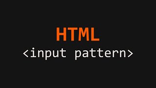 Input pattern HTML Example 1