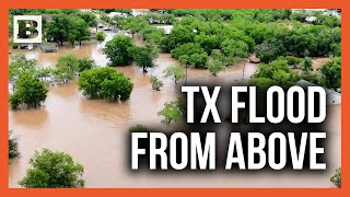 TX Flood Drone Footage Shows Vast Areas Completely Submerged