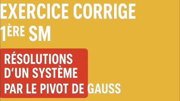 Exercice corrigé 1ère SM : Méthode du Pivot de Gauss | Système d