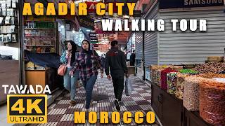 Agadir city walking tour 2024- Morocco 4K UHD