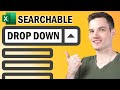 🔎 How to Create Excel Searchable Drop Down List