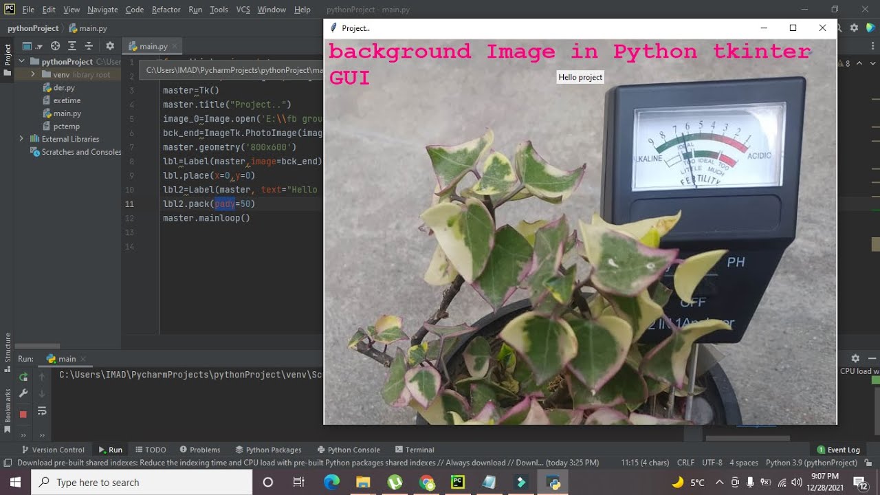 How To Put A Background Image In Tkinter Python Gui | Put Background Image In Python/Pycharm Gui