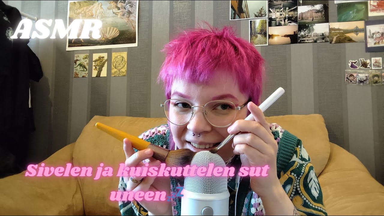 ASMR SUOMI mikin sivelyä & lähikuiskailua🖌️