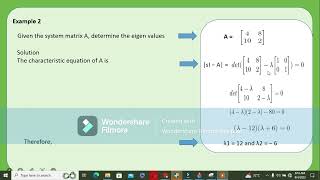 EIGEN VALUES AND STABILITY