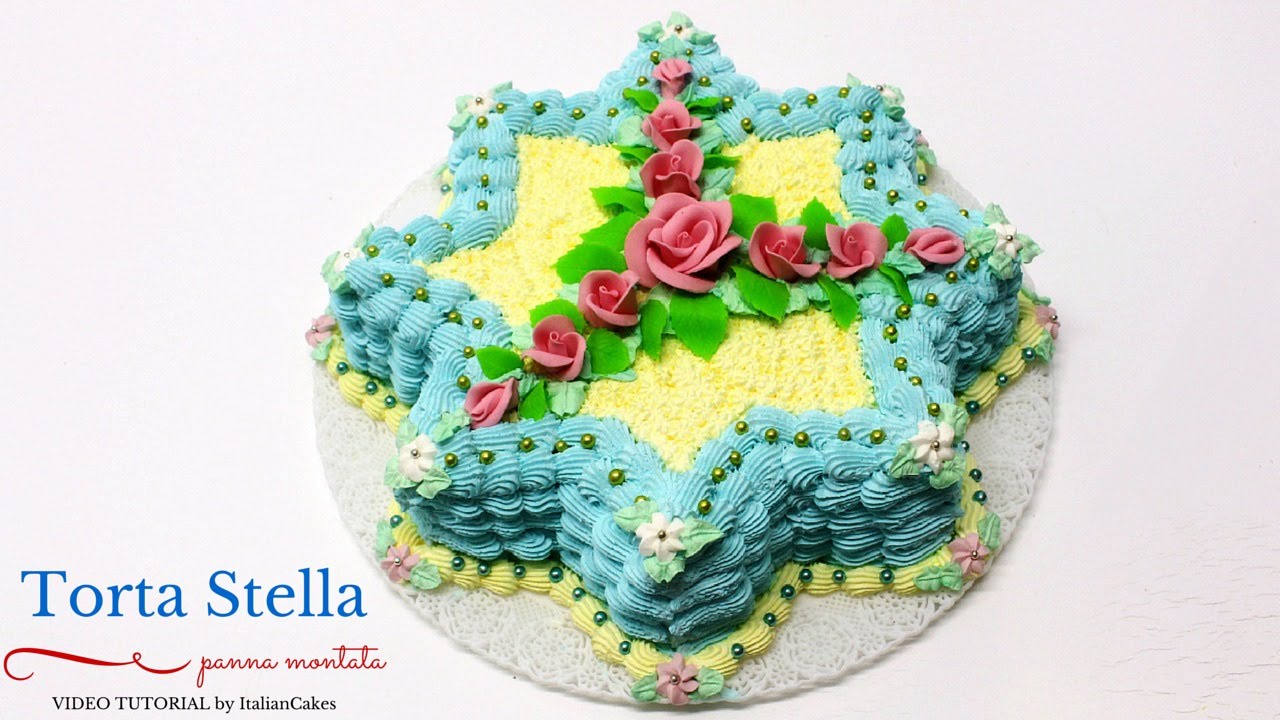 Torta A Forma Di Stella Per Natale.Torta Di Compleanno Con Panna Montata Italian Cakes Torte Decorate Con Panna
