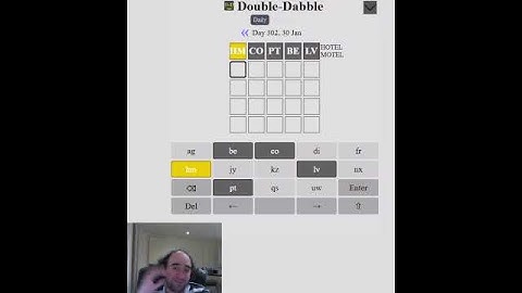 Wordle with letters PAIRED-UP?! (Double-Dabble puzzle for 30 Jan 25)