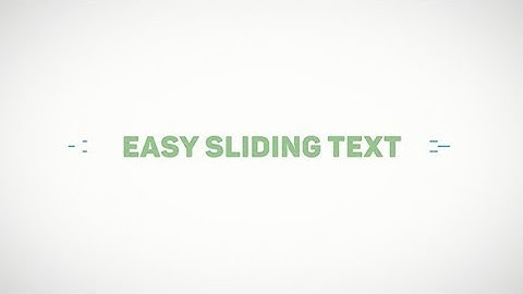 EASY SLIDING TEXT ► [ AFTER EFFECTS TEMPLATES ]
