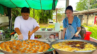 The Best Variety Of Fried Banana Spring Roll & Fried Pumpkin with Sesame Recipe | Thai Street Food