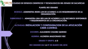 Instalación de la aplicación ciber control (cliente - servidor)