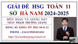 Solving The 11th Grade Math Exam Questions Of Ha Nam Department 2024  2025