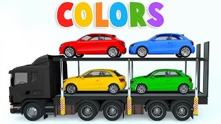 colors for children to learn with car transporter car toys colours for kids to learn