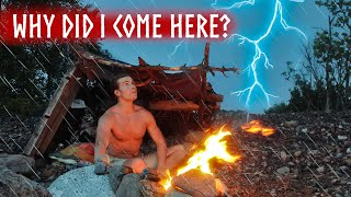 Facing the THUNDERSTORM at Sea!⚡3 Day PRIMITIVE Camping [1 Hour Movie]