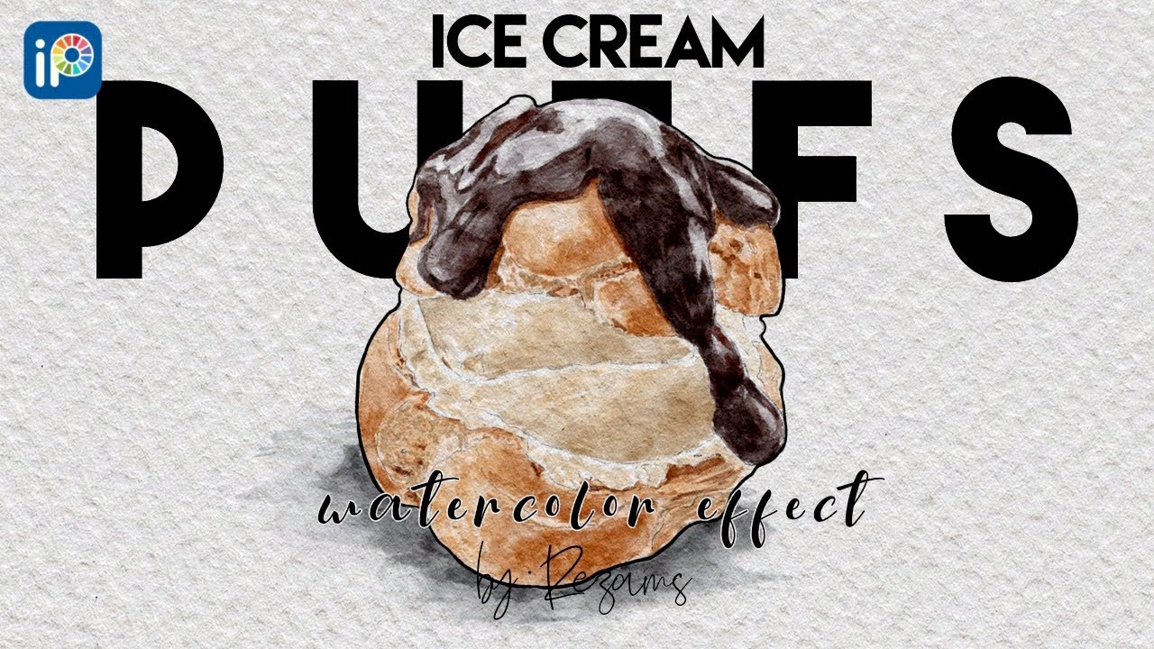 [SPEEDPAINT] ICE CREAM PUFFS | Ibis Paint Watercolor Effect | SketchZa ...