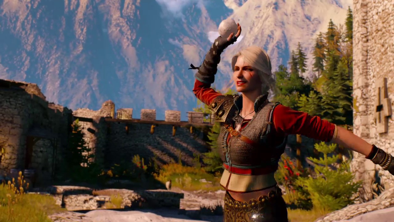The Witcher 3 Geralt and Ciri Snowball Fight YouTube