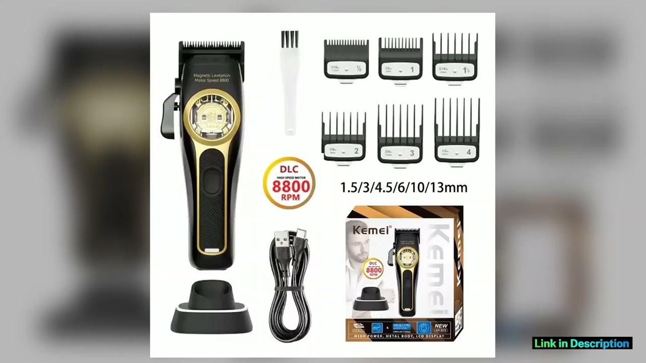 Kemei KM2373 Professional Hair Clipper Magnetic Levitation Motor 8800 Rpm Charging Base Hair