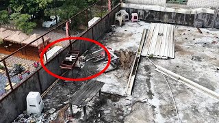 A Skin And Bones Labrador Was Trapped On A Rooftop, Exposed To Wind And Rain