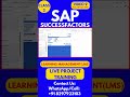 SAP SuccessFactors LMS Training Online Tutorial Class 9 18th  July 2025 #sapsuccessfactorstraining