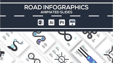 Road animated  infographics/Free slides infographic Adobe Illustrator, Photoshop and PowerPoint