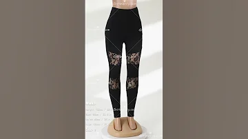 Girlmerry stretch see through lace flower spliced high-waisted sexy leggings Wholesale FA001106