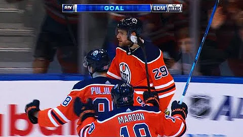 Oilers’ Nugent-Hopkins, Draisaitl tie game late sending Rogers Place into frenzy