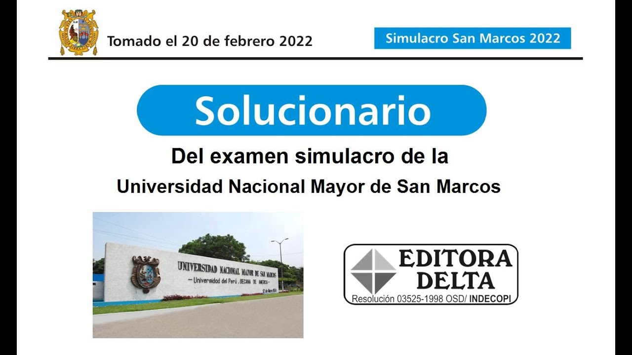 Solucionario simulacro San Marcos 20222 24 de febrero de 2022